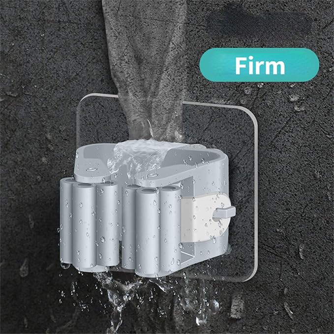4PCS Mop Broom Holder Wall Mounted Clip Grippers Self-Adhesive No Drilling Racks Anti-Slip Hooks Wall Mount Grippers