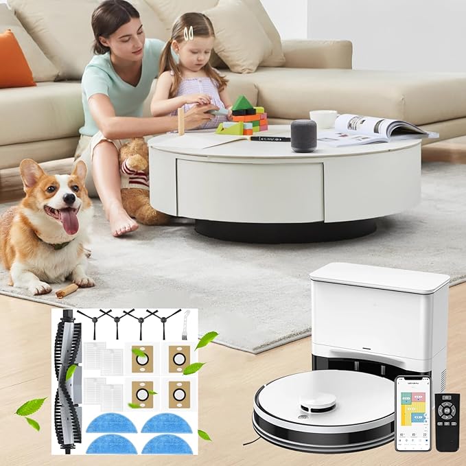 18 Pack Replacement Parts for ILIFE A30 A30 Pro Robot Vacuum Cleaner, Accessories Kit with 1 Main Brush 4 Dust Bag 4 HEPA Filter 4 Mop Pad 4 Side Brush1 Cleaning Brush