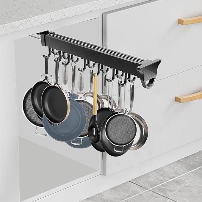 20in Wall Organizer for Brooms and Mops Pull Out Broom Holder with 12-20 Hooks Multifunctional Slide Broom And Mop Storage, Hanging Garage Storage Rack (Size : 51