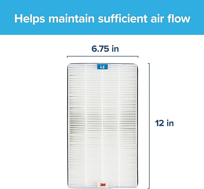 Filtrete F1 Room Air Purifier Filter, True HEPA Premium Allergen, Bacteria, & Virus, 12 in. x 6.75 in., 2-Pack, Works with Devices: FAP-C01BA-G1, FAP-T02WA-G1 and FAP-ST02N