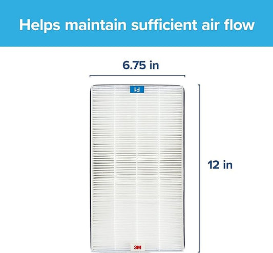 Filtrete F1 Room Air Purifier Filter, True HEPA Premium Allergen, Bacteria, & Virus, 12 in. x 6.75 in., 2-Pack, Works with Devices: FAP-C01BA-G1, FAP-T02WA-G1 and FAP-ST02N