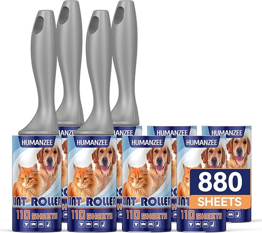 Lint Rollers for Pet Hair Extra Sticky, 880 Sheets Mega Value Set with Reinforced 4 Handles and Tough Paper, Lint Roller for Clothes, Sofa Bed, Car Seat, and More