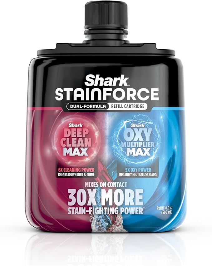 Shark StainForce Dual-Formula Refill Cartridge, Stain & Odor Remover for Shark StainForce Portable Stain Cleaner, for Carpet, Area Rug, Upholstery, Cars, 16.9oz, HXCM500