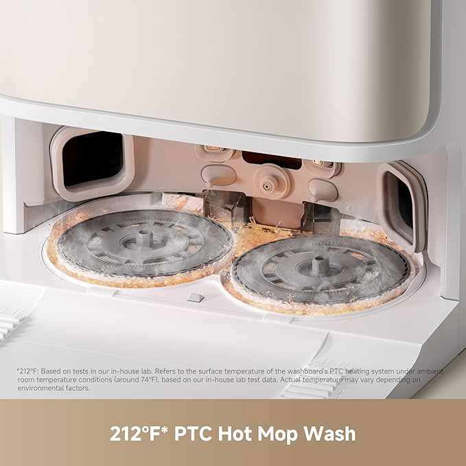 Mova P10 Pro Ultra Gen 2 Robot Vacuum and Mop, 26,000Pa Suaction, 212°F Hot Water Auto Mop Washing, 1-Hour Hot Air Drying, Extenable Mop, All-in-One Dock, Triple Anti-Tangle System for Home