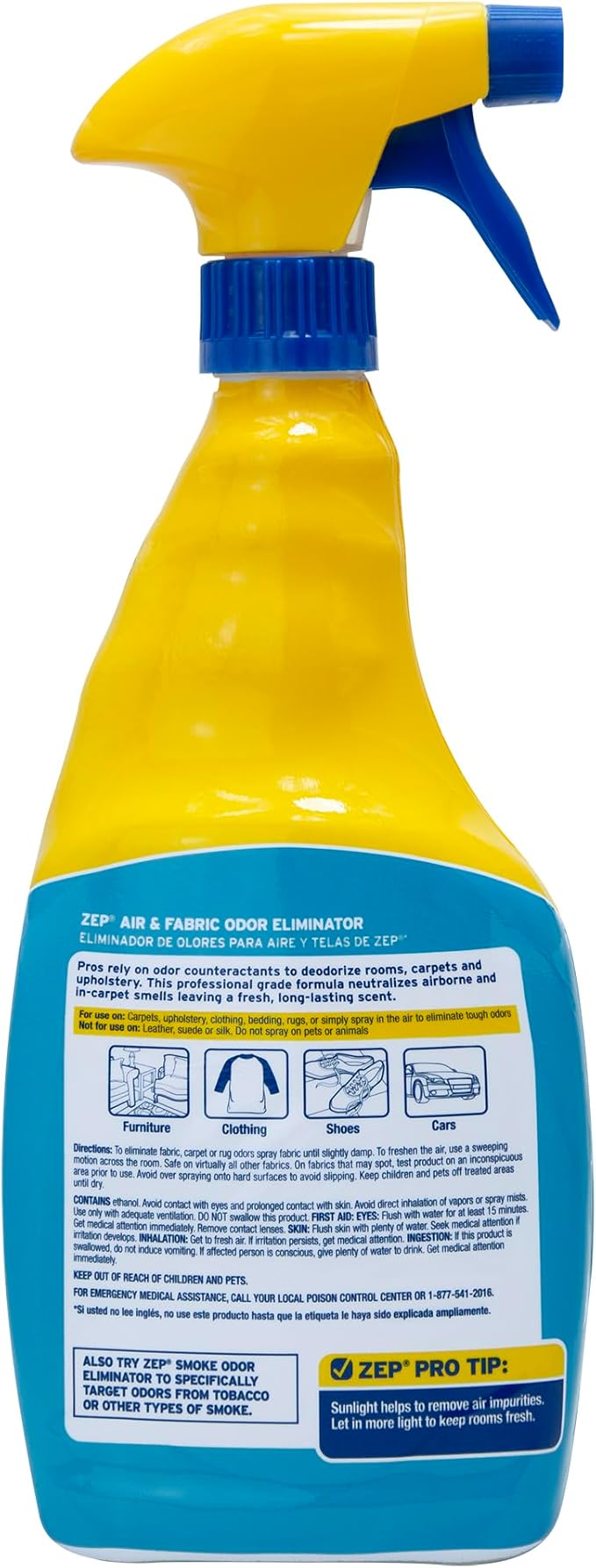 Zep Air and Fabric Odor Eliminator and Freshener - 32 oz (Pack of 12) ZUAIR32 - Neutralizes Tough Unwanted Odors on Contact. Refresh Your Home, Office and Business