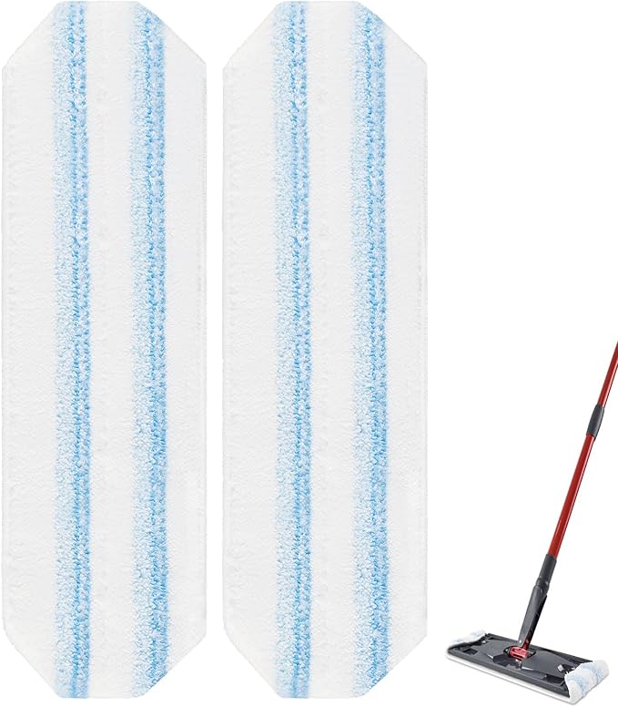 Mop Replacement Pads Compatible with OCedar H2prO Flat Mop System,2 Pack Microfiber Mop Pads for OCedar H2prO Flat Mop,Washable and Reusable H2prO Refills for Hard Floor Deep Cleaning