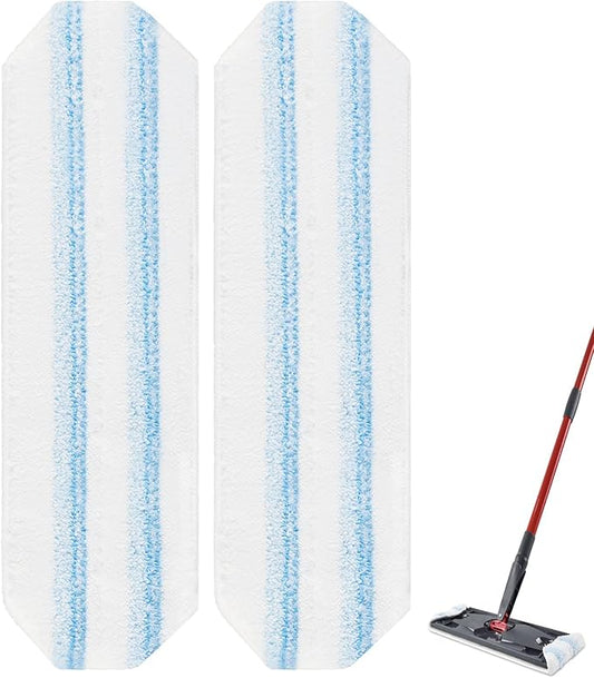 Mop Replacement Pads Compatible with OCedar H2prO Flat Mop System,2 Pack Microfiber Mop Pads for OCedar H2prO Flat Mop,Washable and Reusable H2prO Refills for Hard Floor Deep Cleaning