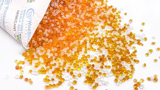 200 Gram [50 Packs] Silica Gel Desiccant Packets with Orange Indicating Beads, Rechargeable Silica Packs, Moisture Absorbers for 3D Printer Filament Gun Safe Camera Electronics Equipment