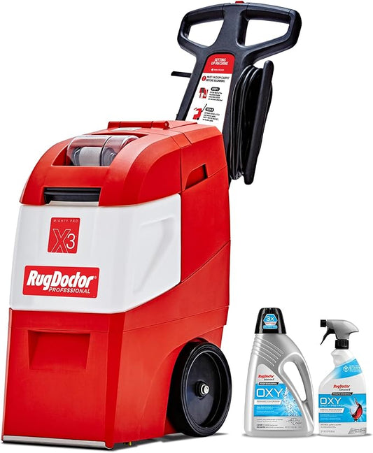 Rug Doctor X3 Commercial Carpet Cleaner - Large Red Oxy Pro Pack