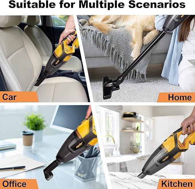 Mellif Cordless Vacuum Cleaner Compatible with Dewalt 20V Max Battery(Tool Only), 120W Handheld Car Vacuum, 8000PA Portable Electric Power Stick Vacuum for Hardwood Floor Carpet Pet Hair Cleaning