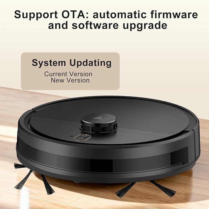 Robot Vacuum and Mop Combo, Robotic Vacuums with LiDAR Navigation, Smart Mapping, Strong Suction, with WiFi/App/Alexa/Voice Control, Obstacle Avoidance, for Home, Wood/Hard Floors, Pet Hair Black