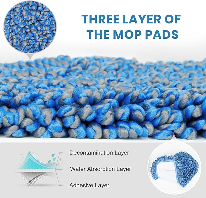 2 Pack Replacement Dust Mop Pads Machine Washable Microfiber Mop Pad for Hardwood Floor Cleaning Reusable Refill Mop Pads for MAVRIZ Dust Mop