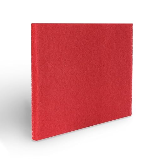 Americo Red Buffer Floor Pad, for Light Cleaning and Buffing, 14"x24", 5 Pads/Case, Made of 100% Recycled Content, USA Made