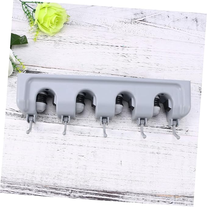 PRETYZOOM Broom Hanger Wall Mount Slot Hook Mop Broom Holder Wall Mounted Brush Organizer