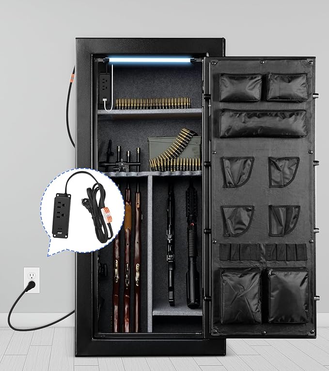 Gun Safe Power Outlet Kit, Gun Safe Accessory Electrical Outlet with USB C Port. Hidden Drawer Outlet Accessories for Interior Dehumidifiers and Lights (10FT)
