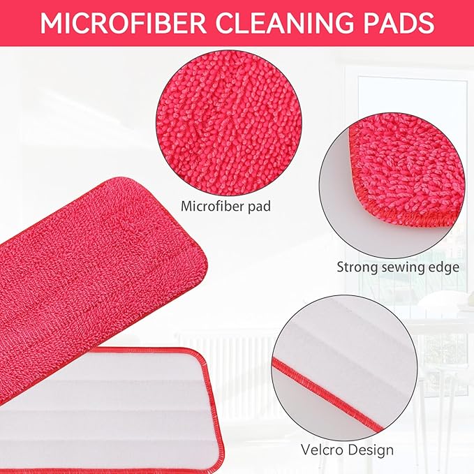8 Pack Spray Mop Refills Compatible for Libman Freedom Spray Mop, Reusable & Washable 16in Microfiber Floor Cleaning Mop Pads for Spray Mop
