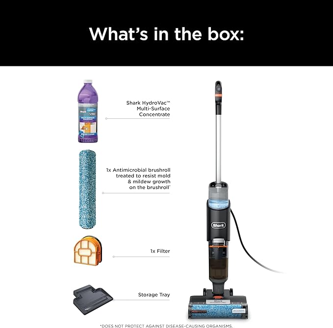 SHARK WD160 HydroVac MessMaster XL 3-in-1 Vacuum, Mop & Self-Cleaning System for Multi-Surface Cleaning, Perfect Hardwood, Tile, Marble, Area Rug (RENEWED)