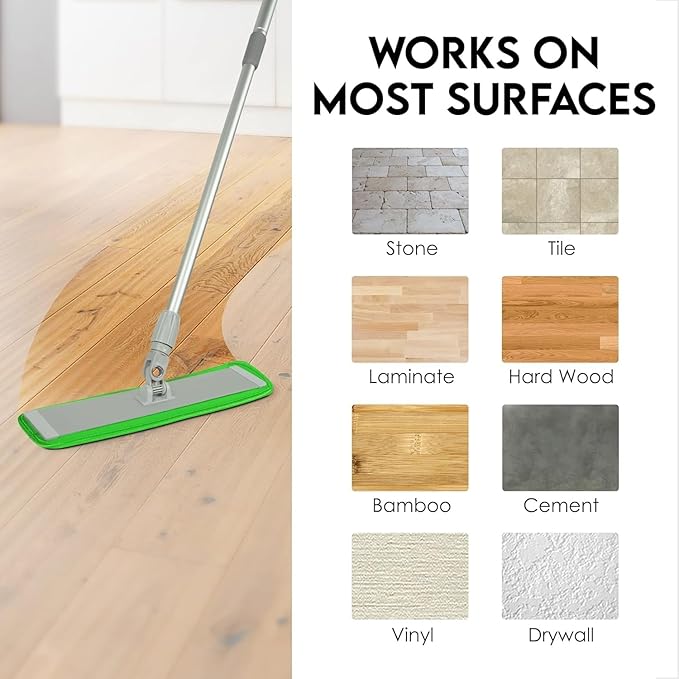 Reusable Microfiber Mop Pads Replacement – 4-Pack, Thick & Absorbent 18-Inch Washable Cleaning Pads, Hook-and-Loop Attachment, Compatible with Bona, Rubbermaid, Libman, Bruce & More