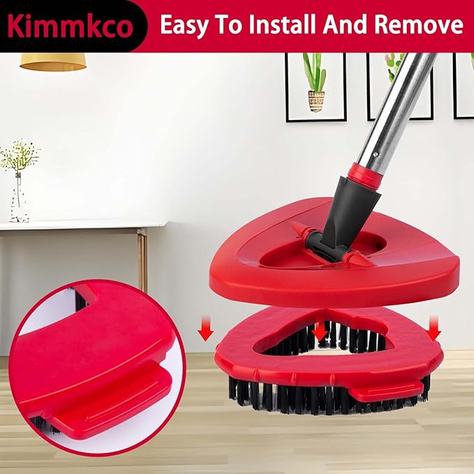 2 Pack Spin Mop Replace Head Base Scrub Brush Mop Head Compatible with O Cedar EasyWring 1 Tank System, Floor Scrubber, Hard Bristle Cleaning Brush for Kitchen Bathroom Tile Hard Floor