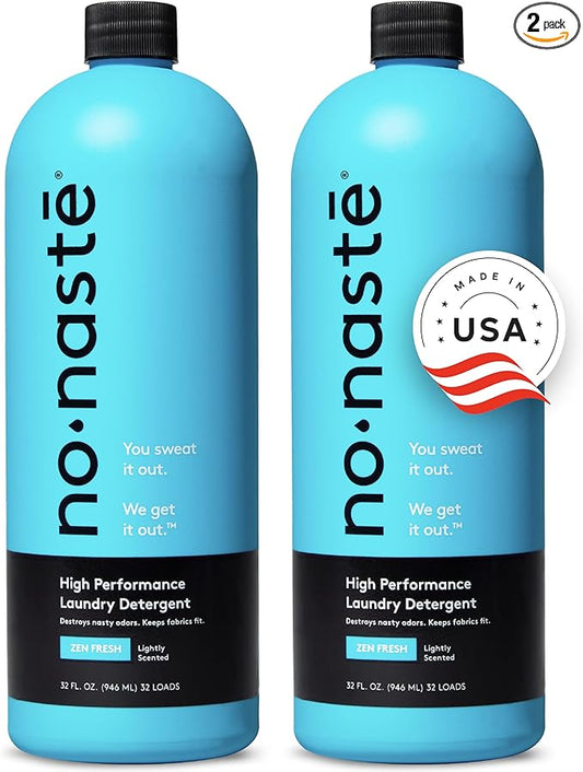 Nonaste Liquid Laundry Detergent - Zen Fresh, 32 Fl Oz (Pack of 2) - Activewear Laundry Detergent for Workout Clothes & More - Scented, Gentle & Color Safe