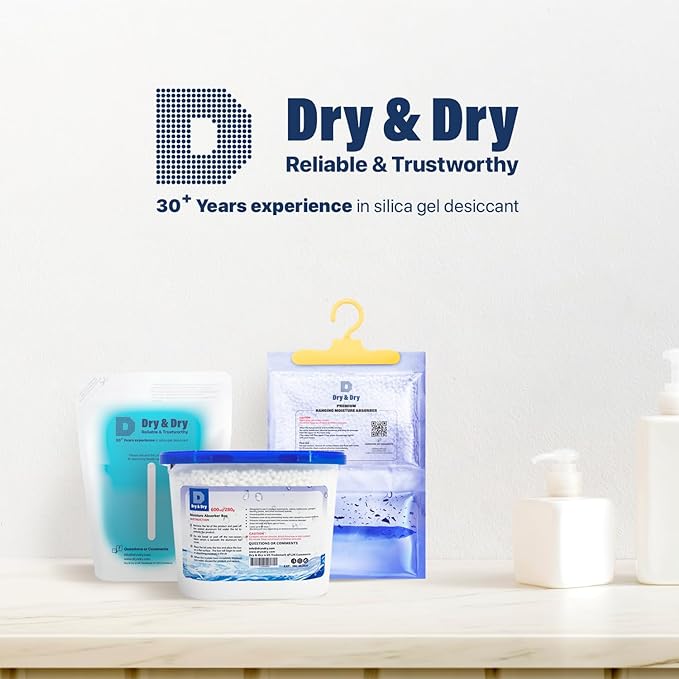 Dry & Dry Moisture Absorbers Refill Beads (64 LBS) - Home Basement Bedroom Small Dehumidifiers & Moisture Absorbers
