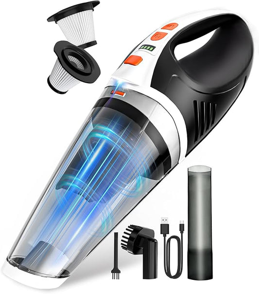 BRL Handheld Vacuum Cordless, Brushless Car Vacuum Cleaner with 12000PA Powerful Suction, 2 Suction Modes Mini Hand Vacuum, Dry & Wet, Portable Vacuum for Car Pet Hair, Home, Office, Keyboards