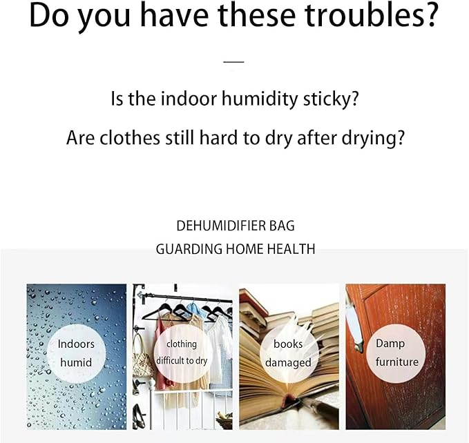 8 Pieces Dehumidifier Hanging Bags for Kitchen, Bathroom, Closet, Wardrobe Dehumidifier Bags (4 Colors)