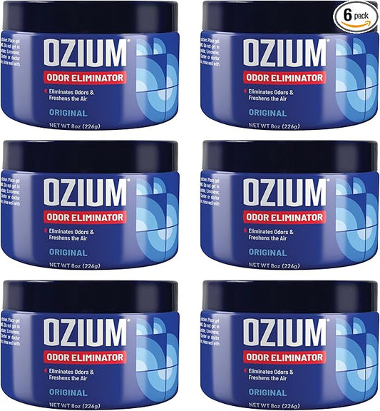 Ozium 8 Oz. Odor Eliminating Gel 6 Pack for Homes, Cars, Offices and More, 6 Pack