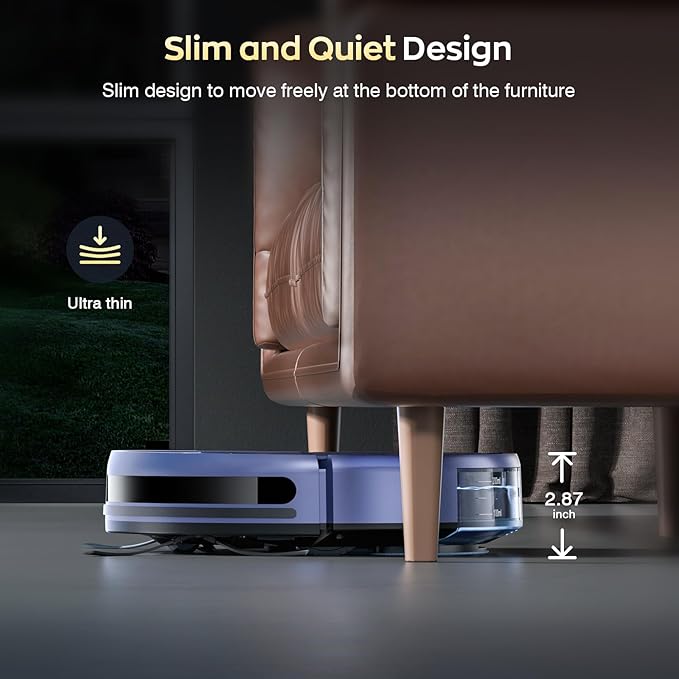 Robot Vacuum and Mop Combo, 2 in 1 Robot Vacuum Cleaner with WiFi/App, Smart Robotic Vacuums with Strong Suction, Schedule, Self-Charging, Slim, Quiet, Ideal for Hard Floor, Pet Hair, Low Pile Carpet