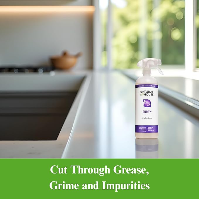 Natural House Surfy - All Purpose Probiotic Cleaner and Deodorizer - Cuts Through Grease, Grime and Germs - Multi-Surface and Household Spray - Fresh Botanical Scent - 1 Gallon Container
