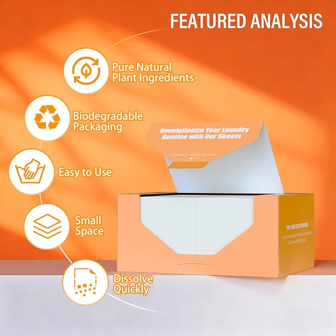 Laundry Detergent Sheets 200 Loads Citrus Scent Laundry Soap Sheets Compact Lightweight Liquidless Biodegradable Plastic Free Alternative to Liquid & Powder Detergent