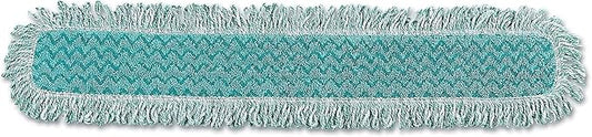 Rubbermaid Commercial Products HYGEN 36 inch Microfiber Dust Pad with Fringe, Green, For Janitorial/Professional Cleaners and Heavy-Duty industrial Cleaning/Dusting/Sweeping