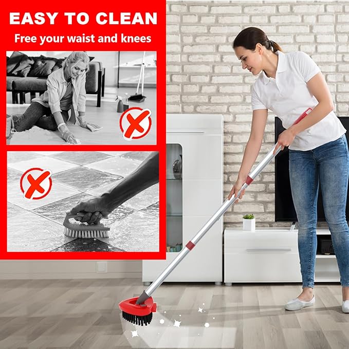 Small 2 Pack Scrub Brush Head ONLY for O Cedar RinseClean 2-Tank Spin Mop, Replacement Head Scrubber Brush,NOT for EasyWring 1-Tank System