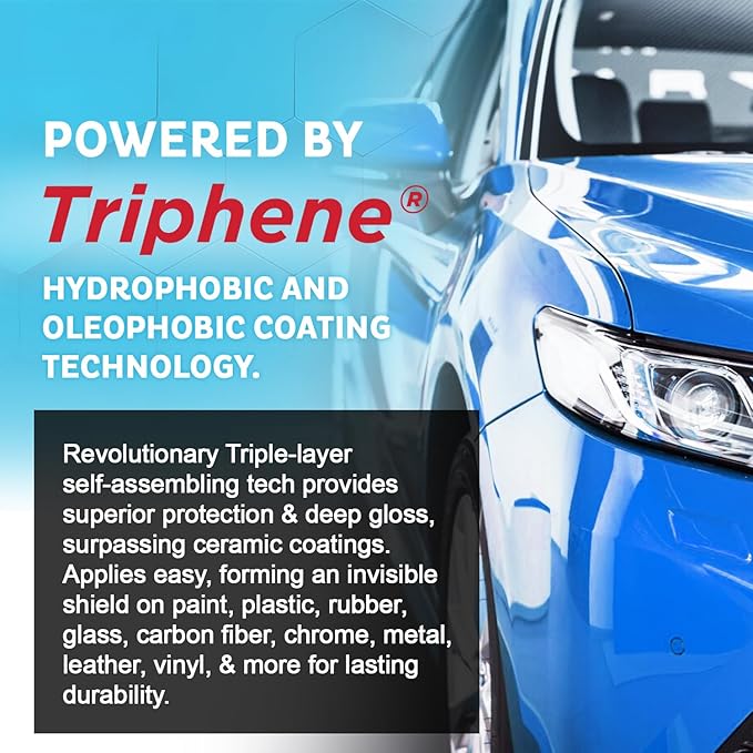 MAXLONE ™ Car Spray with Triphene® Technology, Quick Spray & Wipe All Purpose Waterless Detailer Clean, Shine, Protect Paint, Glass, Wheels, Trim Without Pre-Washing (3, 20oz w 6 Micro Fiber Cloth)
