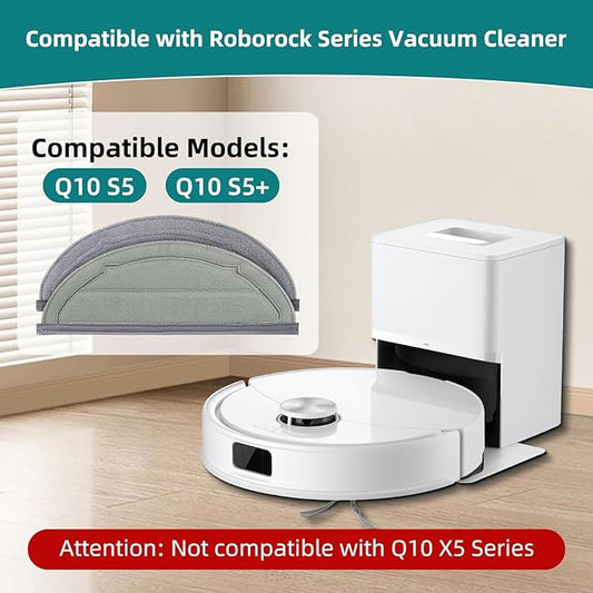 VIEWALL 6 Pack Reusable Microfiber Mop Cloth Compatible with Roborock Q10 S5 / Q10 S5+ / Q10 VF / Q10 VF+ / Q10V / Q10V+ Plus Robot Vacuum Cleaner,Reusable Mop Cloths Replacement Accessories