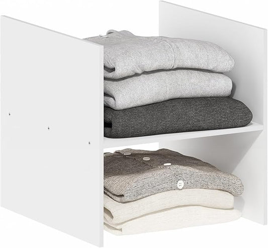 Furinno Cubicle Cube Insert, H-Shelf Cube Organizer, Fits into Furinno Extra Thick Cubes, for Organizers and Storage, White (Does not fit IKEA Kallax Shelving)
