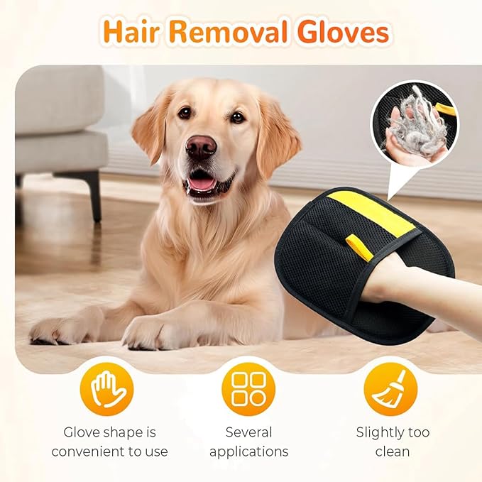 Pet Hair Removal Glove,Magic Brush Pet Hair,electrostatic pet Hair Remover Glove,Laundry/Couch/Carpet/Car Seat for 2025 New Reusable Magic Brush Cat & Dog Remover Tool
