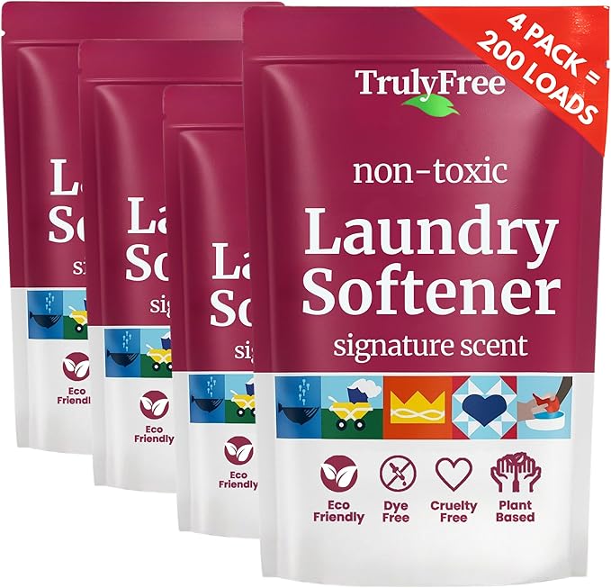 Truly Free Laundry Detergent Powder, Signature, 4 Refills + Fabric Softener, Signature Scent, 4 Refills
