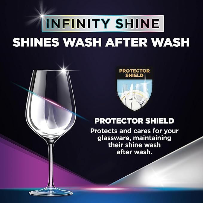 Finish Quantum Infinity Shine Dishwasher Pods, No Pre-Rinse Dishwasher Detergent Soap Removes 24HR Dried-On Stain and Grease, Leaving a Virtually Spotless Shine, 70 Count
