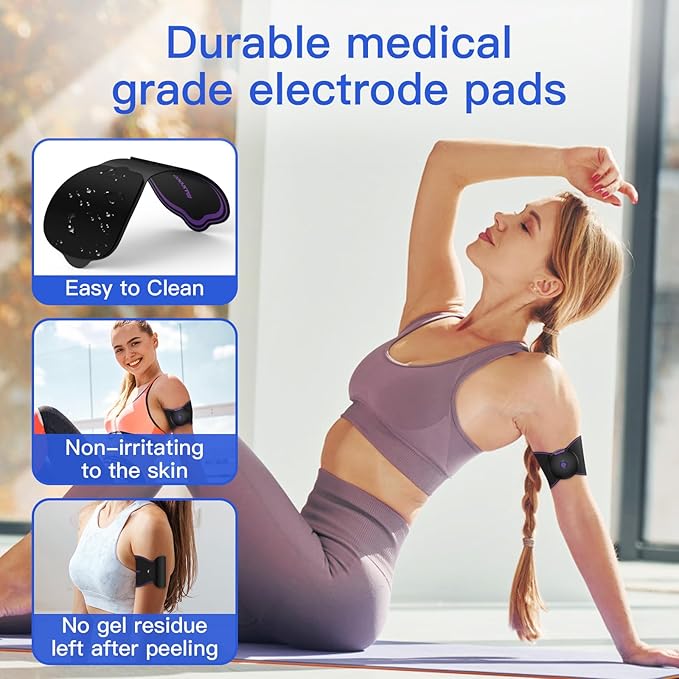 Wireless TENS Unit Electrode Pads Combo Set – 8-Pack Multi-Size Replacement Pads for Wireless TENS Units, Reusable with 3.5mm Snap Connectors (Please Check Electrode Pad Sizes Before Purchase)