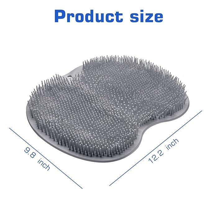 Shower Foot Scrubber Mat Back Washer Exfoliating Bath Wash Pad Wall Mounted Slip Suction Cups for Use in Cleaner Men and Women