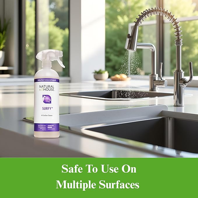 Natural House Surfy - All Purpose Probiotic Cleaner and Deodorizer - Cuts Through Grease, Grime and Germs - Multi-Surface and Household Spray - Fresh Botanical Scent - 1 Gallon Container
