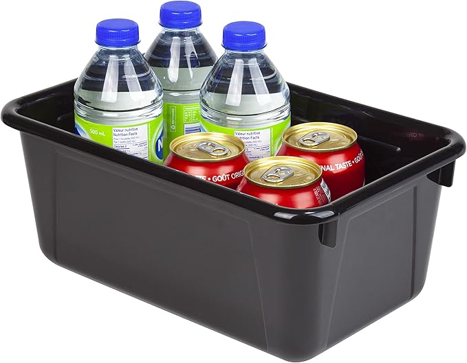 Storex Small Cubby Bin, 7.8 x 12.2 x 5.1 Inches, Black, 5-Pack (62466E05C)