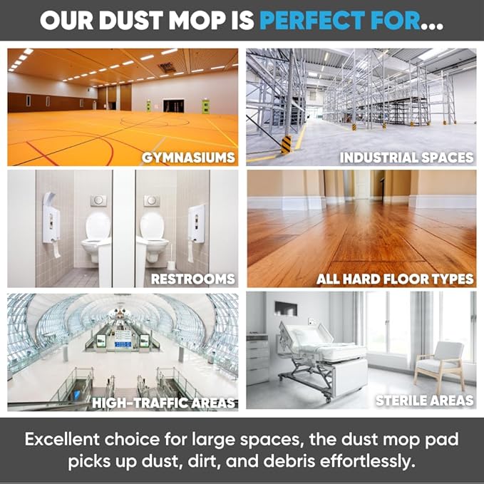 24" Mojave Microfiber Dust Mop Pads (Pack of 2) Microfiber Wholesale - Replacement Head & Refill for Microfiber Mops, Reusable & Machine Washable, Use for: House, Commercial, Industrial