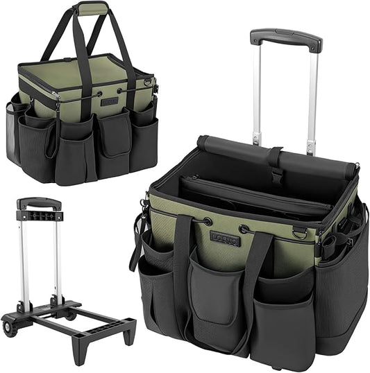 Large Cleaning Caddy for Cleaning Supplies Organizer, Rolling Cleaning Caddy Bags with Wheels for Housekeepers, Cleaning Carts on Wheels for Home Car Office Picnic