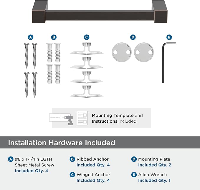 Amerock Monument Oil-Rubbed Bronze 8 inch (203mm) Towel Bar, BH36085ORB