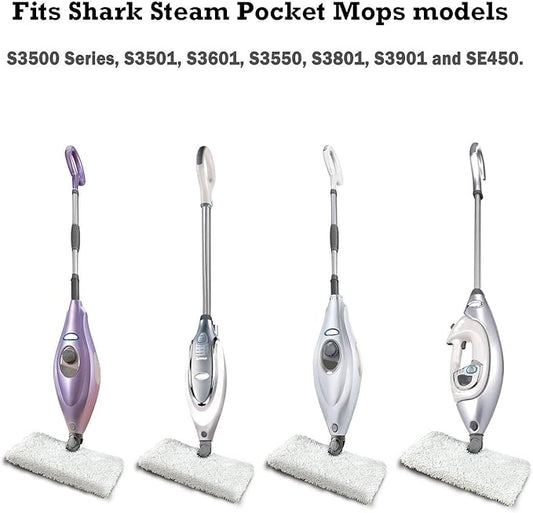 4 Pack Steam Mop Replacement Pads Compatible with Shark Steam Pocket Mop S3500 Series (S3501, S3601, S3550, S3901, SE450), Reusable Washable Microfiber Steam Mop Pads for Sealed Hard Floors