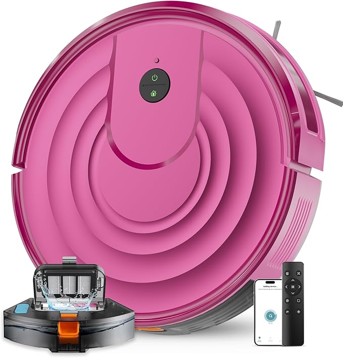 Robot Vacuum and Mop Combo 5000Pa 650mL 2 in 1 Mopping Robot Vacuum Cleaner Schedule WiFi/Alexa/App Smart Self-Charging Robotic Vacuum Ultra-Slim