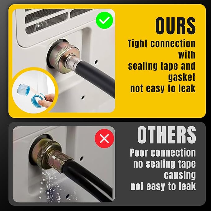 8FT Dehumidifier Drain Hose with 3/4 Inch FHT Leak-Proof and Rust-Resistant Connector Portable AC Tangle-Free Thickened Drain Hose Indoor Perfectly Fit Most Dehumidifier Models