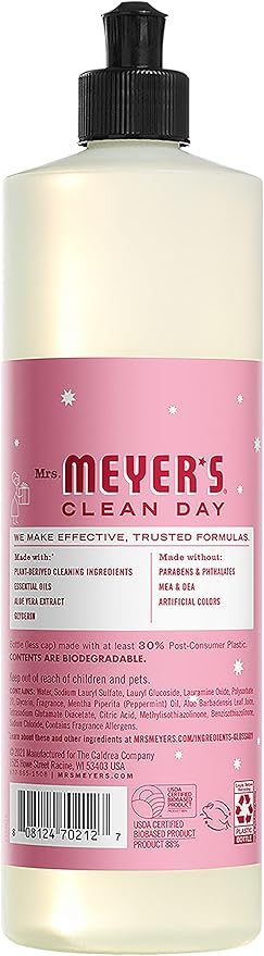Mrs. MEYER'S Kitchen Set, Dish Soap, Hand Soap, and Multi-Surface Cleaner, 3 CT (Peppermint)